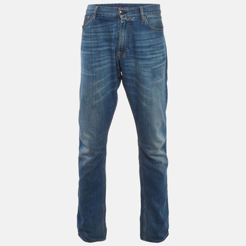 Ralph Lauren Purple Label Blue Washed Denim Slim Fit Jeans Xl/waist 36" - Picture 1 of 6
